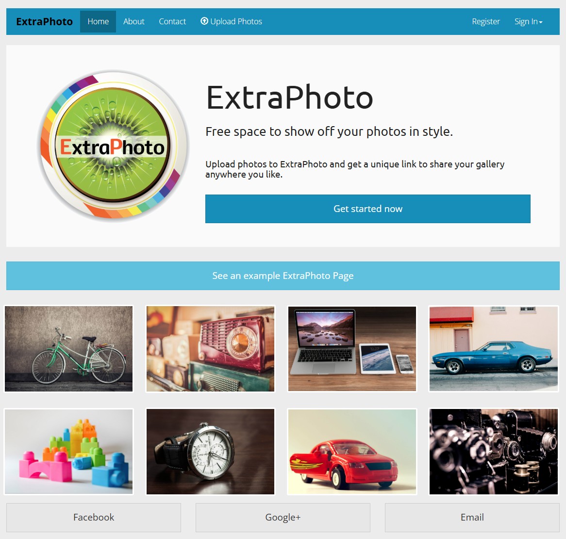 Extraphoto website screenshot
