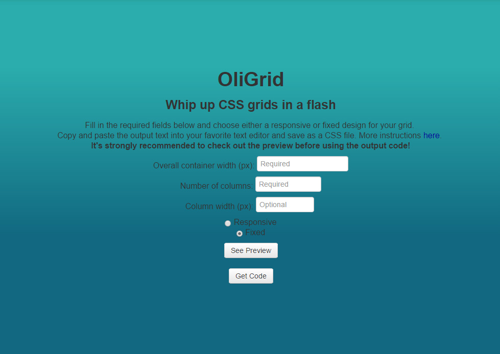 Screenshot of OliGrid